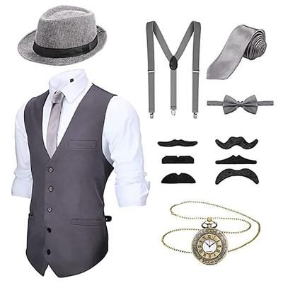 Anni Ruggenti Anni 1920 Retrò Vintage Abiti Gilet Cappello Panama Il grande Gatsby Gentiluomo Moda Costume Per uomo Natale Halloween Carnevale Balli di fine anno Addio al Nubilato Festival Adulti