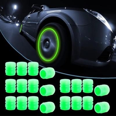 16 pezzi tappi stelo valvola pneumatico fluorescente, coprivalvola aria ruota auto accessori esterni luminosi per auto fresco notturno per auto, bicicletta, moto, suv, camion e bici