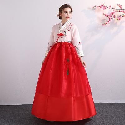 Per donna Vestiti Hanbok tradizionale coreano Mascherata Per adulto Superiore Gonna Feste