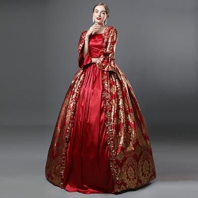 Rococò Vittoriano Abito da cocktail Lunghezza lunga Vestito Costume da festa Mascherata Taglie Forti Normale A poeta Taglie Forti Abito da ballo Costume Per donna Reale Balli di fine anno Feste