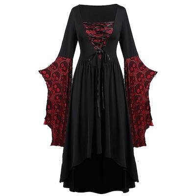 Retrò Vintage Punk Gotico Medievale Vestito Mascherata Strega Streghe Teschio Costume Per donna Fantasia Stile Steampunk Notte di Valpurga Halloween Carnevale Mascherata Halloween Festa / Sera