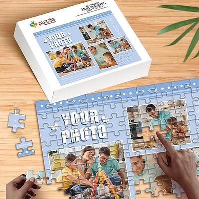 puzzle personalizzato con scatola per memoriale per animali domestici con foto di famiglia, puzzle di carta bianca per creare regali personalizzati 500 pezzi / 100 pezzi