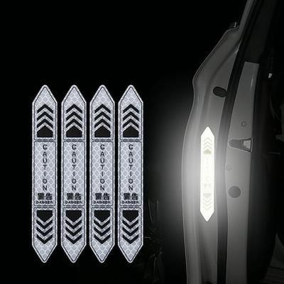 4 pezzi adesivi di avvertenza per portiera auto visibilità notturna nastro riflettente adesivi per porte adesivi decorativi striscia riflettente per carrozzeria accessori per auto
