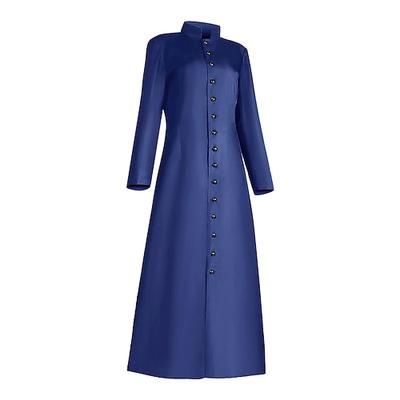 Retrò Vintage Medievale Costume Cosplay Mascherata Prete Tinta unita Colletto Mao Costume Per uomo Stile Steampunk Halloween Palcoscenico Mascherata Adulti Cappotto