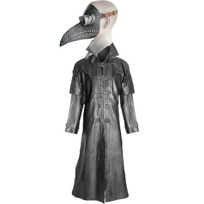 Natale Moda Raffinato Cappotto Mascherata Trench Medico della peste Tinta unica Costume Per uomo Halloween Carnevale Mascherata Feste Halloween Adulti Cappotto