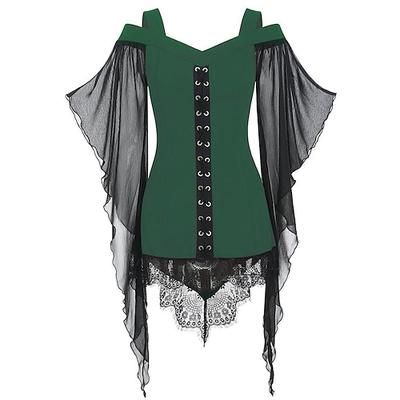 Retrò Vintage Punk Gotico Medievale Corsetto Mascherata Ragazza gotica Costume Per donna Carnevale Mascherata Festa / Sera Adulti Corsetto