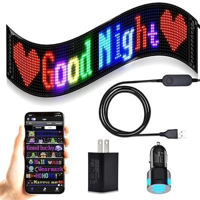 cartello per auto a led pannello a matrice di led flessibile ultra sottile usb 5v controllo dell'applicazione bluetooth fai da te cartello a scorrimento programmabile per auto festa di nozze festival, accessori per auto