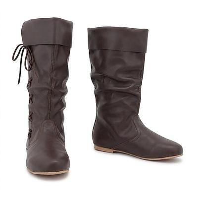 Medievale Rinascimento Scarpe Stivali al ginocchio Stivali jazz piatti Pirata Vichingo Crociato Costume Per uomo Unisex Celtico Costumi da pirata Halloween Mascherata Festa / Sera LARP Fiera