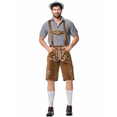 Oktoberfest Lederhosen Camicia Bavarese Bavarese Tedesco Prati Per uomo Panno in stile tradizionale
