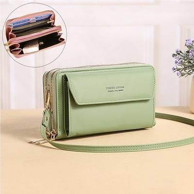 Per donna Borsa a tracolla Borsa a spalla Portafoglio Borsa per cellulare Pelle PU Ufficio Shopping Quotidiano Cerniera Regolabile Durevole Tinta unica Lettera Tessuto almond Marrone chiaro Nero