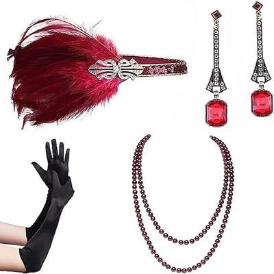Anni 1920 Il grande Gatsby Abiti Invitato al matrimonio Costume Halloween Balli di fine anno Halloween Ricevimento di nozze Adulti Guanti Altri Accessori Collana