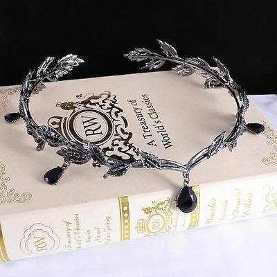 corona di foglie vittoriane da donna diadema retrò vintage rococò copricapo da sposa testa di strass per accessori per capelli da sposa