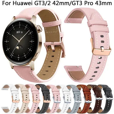 Cinturino da 20mm per Huawei Watch GT 3 42mm GT3 Pro 43mm cinturini in pelle per Huawei GT 2 GT2