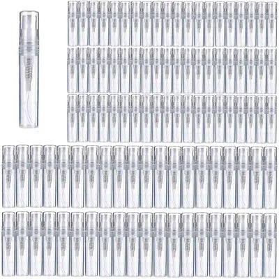100Pcs 2ml 3ml 5ml Mini Plastic Spray Empty Bottles Portable Fragrance Perfume Atomizer Refillable Mist Cosmetic Containers