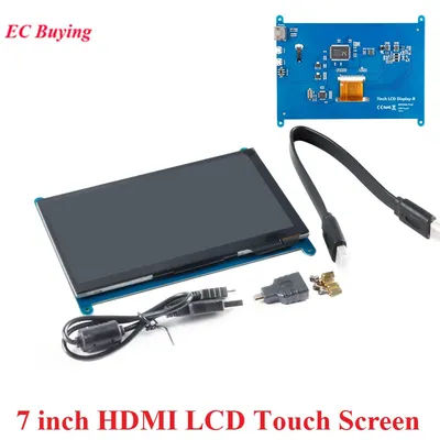 7 Inch HDMI-compatible 800x480 1024x600 USB Capacitive Touch Screen 7.0" LCD LED Display Module for Raspberry Pi 3B+/4B Raspbian