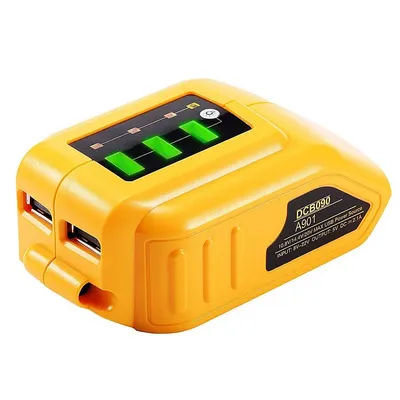DCB090 Converter Charger 2.1A 2 USB Charging Ports Output Adapter For DEWALT DCB200 DCB204 14.4V 18V 20V Li-ion Battery Device