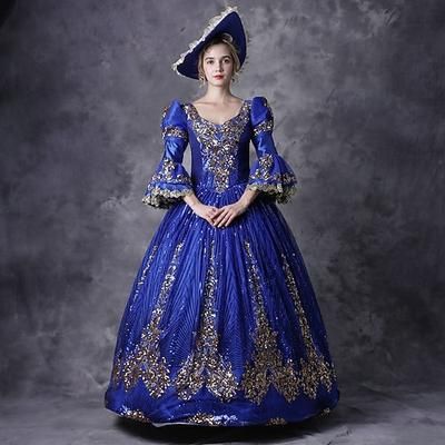 Gotico Vittoriano Ispirato al vintage Vestito Costume da festa Abito da Ballo Principessa Shakespeare Tinta unica Abito da ballo Costume Per donna Reale Halloween Carnevale San Valentino Festa serale