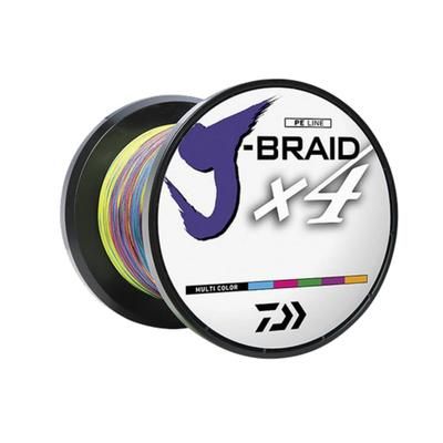 Daiwa J-Braid 4X Braided Line w/ Bulk Spool 3300yds 65lb Multi-Color JB4U65-3300MU