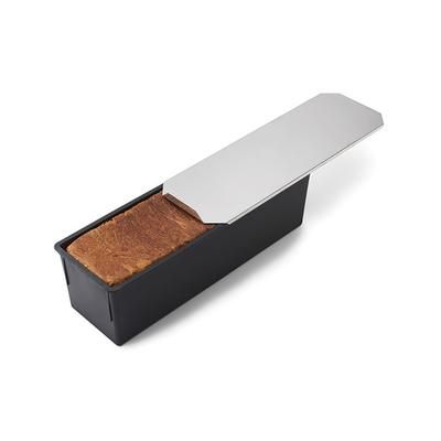 Matfer Bourgeat 345842 Exoglass 4 lb Bread Mold w/ Stainless Steel Sliding Lid - 15 3/4" x 4 3/4" x 4 1/3", Non-Stick, Composite
