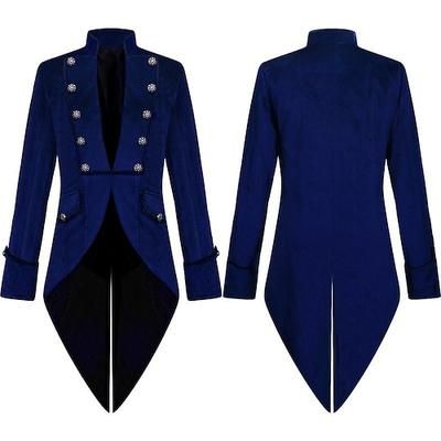 Cappotto medievale punk gotico rinascimentale giacca a tuxedo vampiro dottore della peste taglie forti vestito elegante costume dell'elfo Ebenezer Scrooge steampunk festa mascherata abbigliamento da