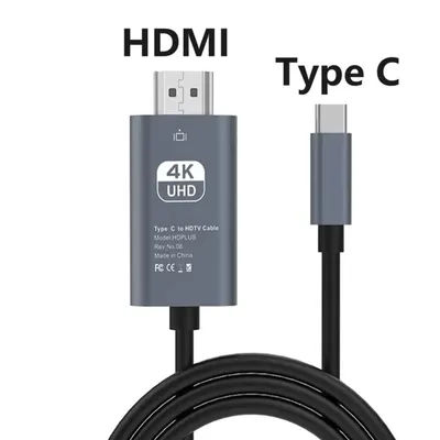 Câble adaptateur Compatible HDMI de Type C à 4K 30Hz, écran de moniteur de téléphone, câble adaptateur HDTV, vidéo d'ordinateur, même écran, câble HDMI