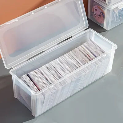 Transparent Photocard Storage Box 3 inch Idol Small Photo Card Organizer Case High Capacity Plastic Stationery Storage Case