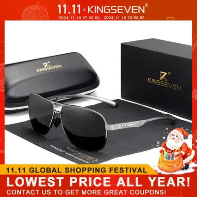 KINGSEVEN Polarized Aluminum Sunglasses Men UV400 HD Lens Pilot Eye Protection Photochromic Glasses Women Night Vision Eyewear