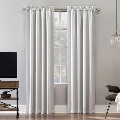 Wide Width Sun Zero™ Oslo 100% Blackout Rod Pocket Panel by BrylaneHome in Pearl (Size 52" W 95" L)