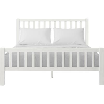 Hampton Wooden Platform Bed in Oak, Queen by Camden Isle in White (Size QUEEN)