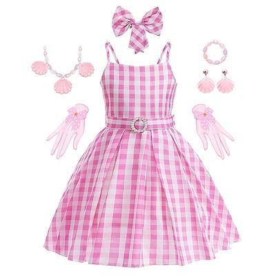 Bambola Vestito Costume Cosplay Guanti Retrò Vintage Rosa Acceso for Ragazze Bambini Giornata universale dell'infanzia Mascherata Settimana del libro
