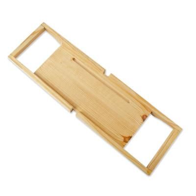 Bathe in Bliss,'Pine Wood Adjustable Bathtub Tray from India'