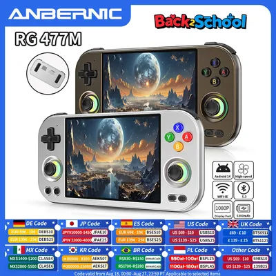 ANBERNIC RG 477M Retro Handheld Game Console 4.7" LTPS In-Cell Screen Dimensity 8300 Android Video Game Player AI Assistant FOTA