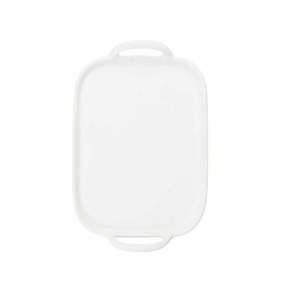 Tablecraft 11493 Rectangular Serving Tray - 14" x 10", Melamine, White
