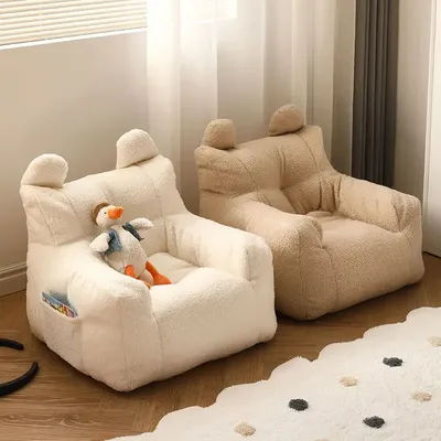 Canapé en velours d'agneau pour enfants, mini pouf, siège décontracté, dessin animé, lecture, tatami, meubles pour bébé, paresseux, INS