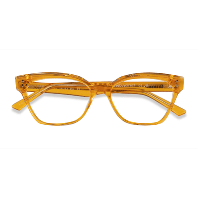 Female s horn Crystal Yellow Acetate Prescription eyeglasses - Eyebuydirect s Layla