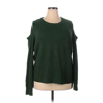 Ashley Stewart Pullover Sweater: Green Tops - Women's Size 2X Plus