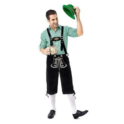 Oktoberfest Lederhosen Tedesco Monaco di Baviera Wiesn Prati Per uomo Panno in stile tradizionale
