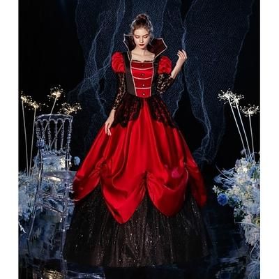 Gotico Rococò Ispirato al vintage Vestito Costume da festa Mascherata Principessa Shakespeare Tinta unica Abito da ballo Costume Per donna Reale Natale Halloween Carnevale Feste Mascherata
