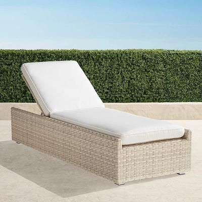 Ashby Chaise with Cushions in Shell Wicker - Quick Dry, Coral/Red - Frontgate