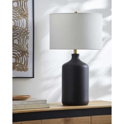 Cossignano 27"H x 15"W x 15"D Cottage White/Black Table Lamp - Boutique Rugs