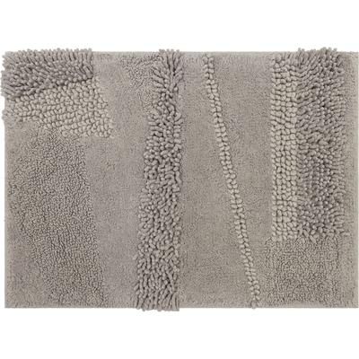 Wide Width Composition Bath Rug by Mohawk Home in Silver (Size 27" W 45" L)