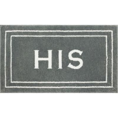 Wide Width His Bath Rug by Mohawk Home in Pewter (Size 20" W 34" L)