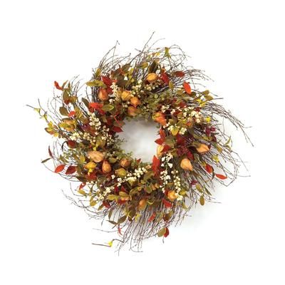 Cape Gooseberry Wreath 20"D by Melrose in Brown
