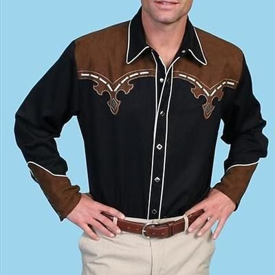 Classico Retrò Vintage 18° Secolo Blusa / Camicia Cowboy del West Costume Per uomo Mascherata Abbigliamento Quotidiano Addio al Nubilato Adulti Camicia