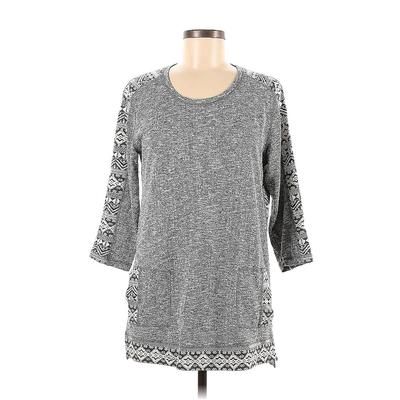 MULTIPLES Pullover Sweater: Gray Tops - Women's Size Medium