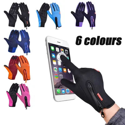 Touchscreen Cycling Gloves,Men Windproof Thermal Fleece Warm Bicycle Bike Ski Gloves,Waterproof