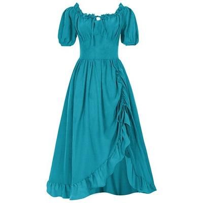 Retrò Vintage Medievale Rinascimento Abito celtico Vichingo Elfico Costume Per donna Celtico Costumi da pirata Fantasia Halloween Carnevale Mascherata LARP Adulti Vestito