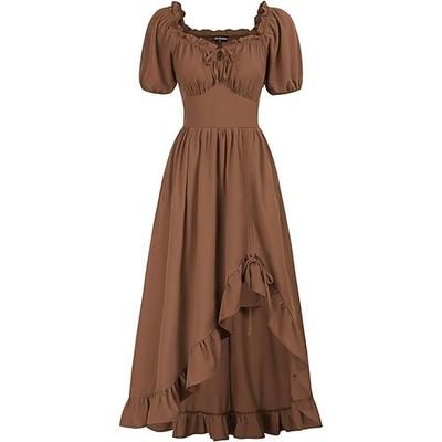 Retrò Vintage Medievale Rinascimento Abito celtico Vichingo Elfico Costume Per donna Celtico Costumi da pirata Fantasia Halloween Carnevale Mascherata LARP Adulti Vestito
