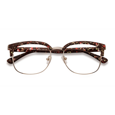 Female s browline Silver/Floral Plastic, Metal Prescription eyeglasses - Eyebuydirect s Charleston