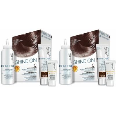 BioNike SHINE ON Tintura per Capelli Colore Castano Chiaro 5 Set da 2
